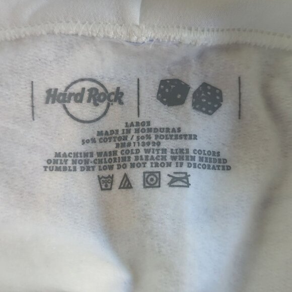 Hard Rock Hotel & Casino Biloxi white zip Hoodie size L Queen of Hearts Graphic - Picture 9 of 16
